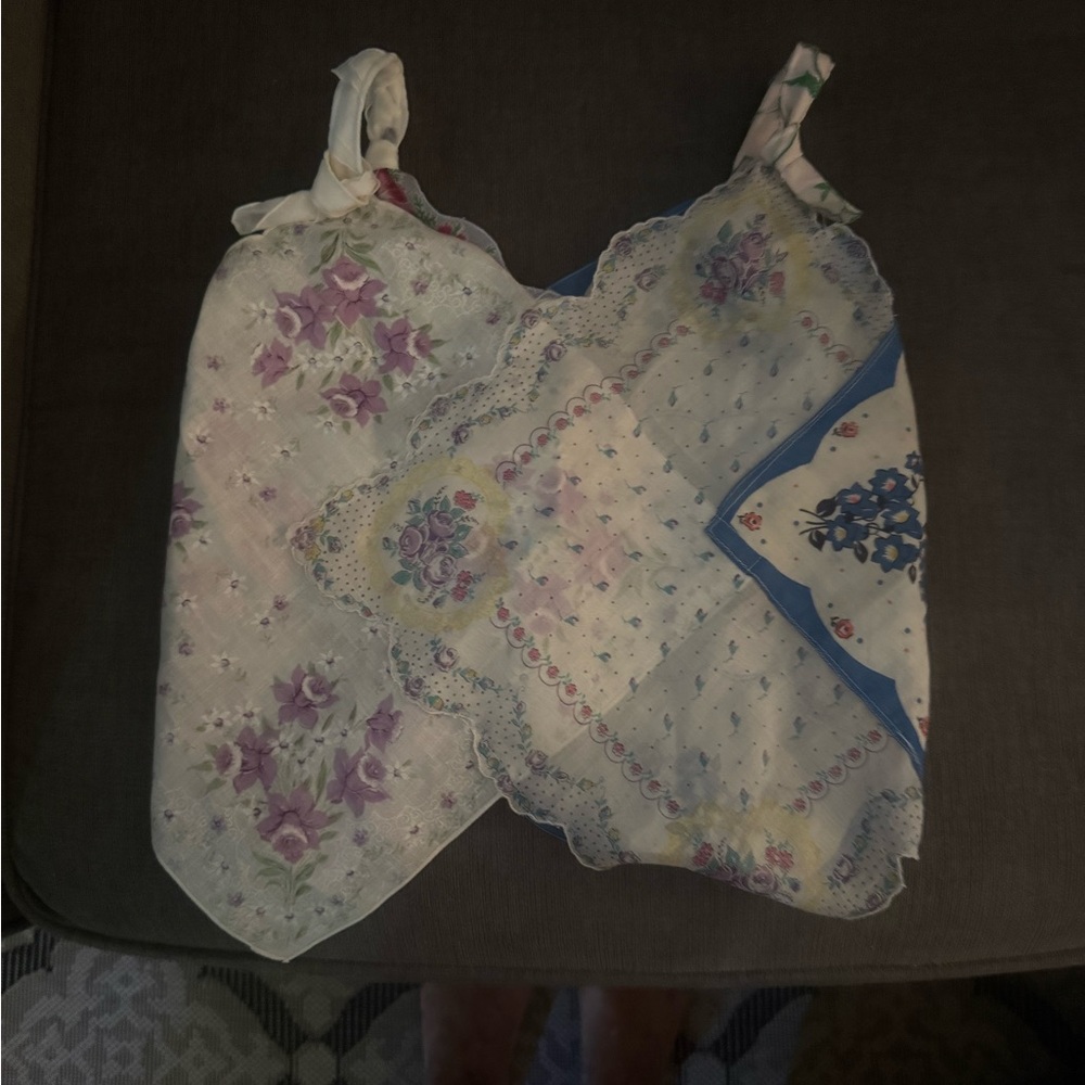 Floral Lavender and Cream Tie-Strap Camisole